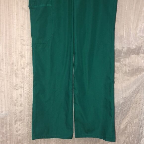 Cherokee XS Green Wide Leg Scrub Pants - Picture 3 of 9